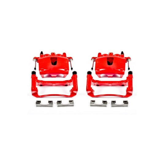 Power Stop 06-10 Jeep Commander Front Red Calipers w/Brackets - Pair