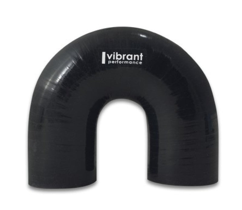Load image into Gallery viewer, Vibrant 4 Ply Reinforced Silicone Elbow Connector - 3in ID x 4.25in Leg 180 Deg Elbow (BLACK)
