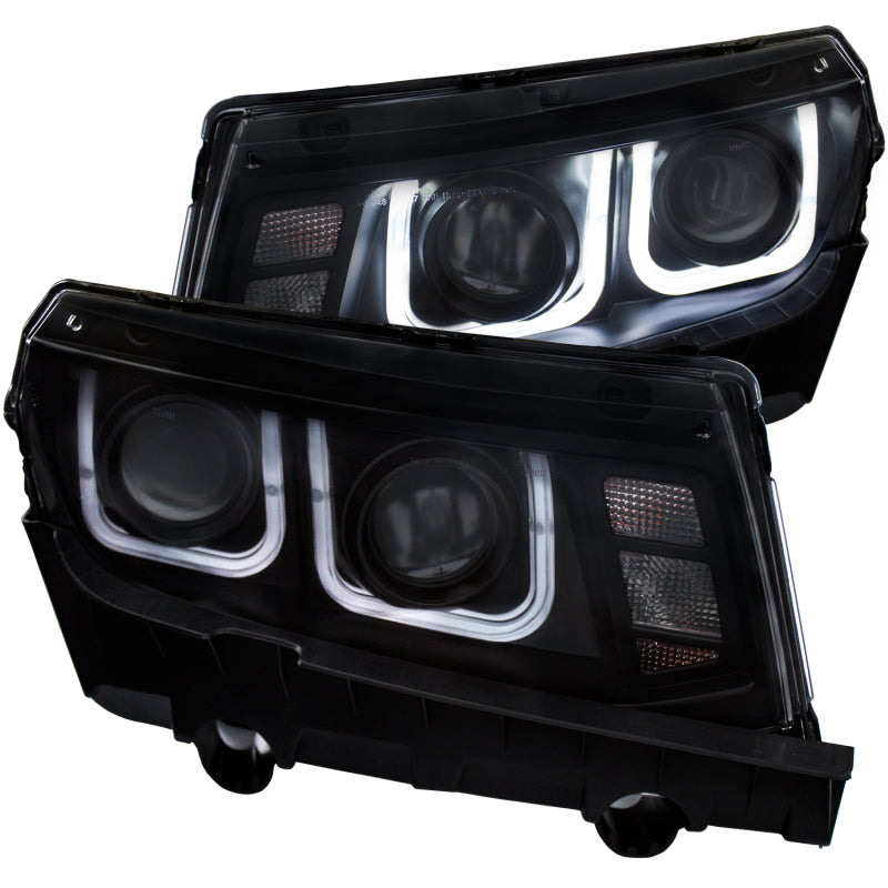 Load image into Gallery viewer, ANZO 2014-2015 Chevrolet Camaro Projector Headlights w/ U-Bar Black
