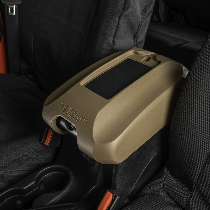 Load image into Gallery viewer, Rugged Ridge Center Console Cover w/Phone Holder Tan 11-18 jeep Wrangler JK
