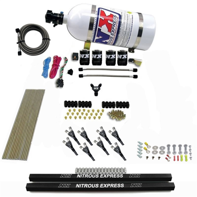 Load image into Gallery viewer, Nitrous Express Pro-Shk/Gas 4 Solenoids Nitrous Kit (200-600HP) w/Rails and 10lb Bottle
