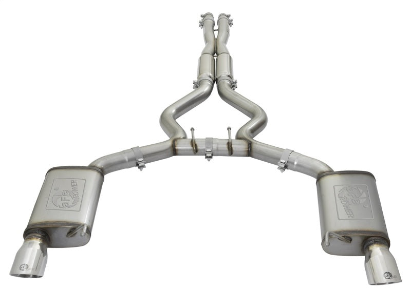 Load image into Gallery viewer, aFe MACHForce XP 3in Sport Tone Cat-Back Exhausts w/ Polished Tips 15-17 Ford Mustang V6/V8
