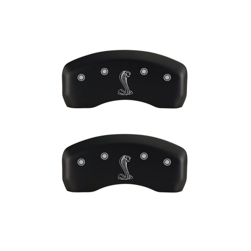 Load image into Gallery viewer, MGP 4 Caliper Covers Engraved Front &amp; Rear Tiffany Snake Red finish silver ch
