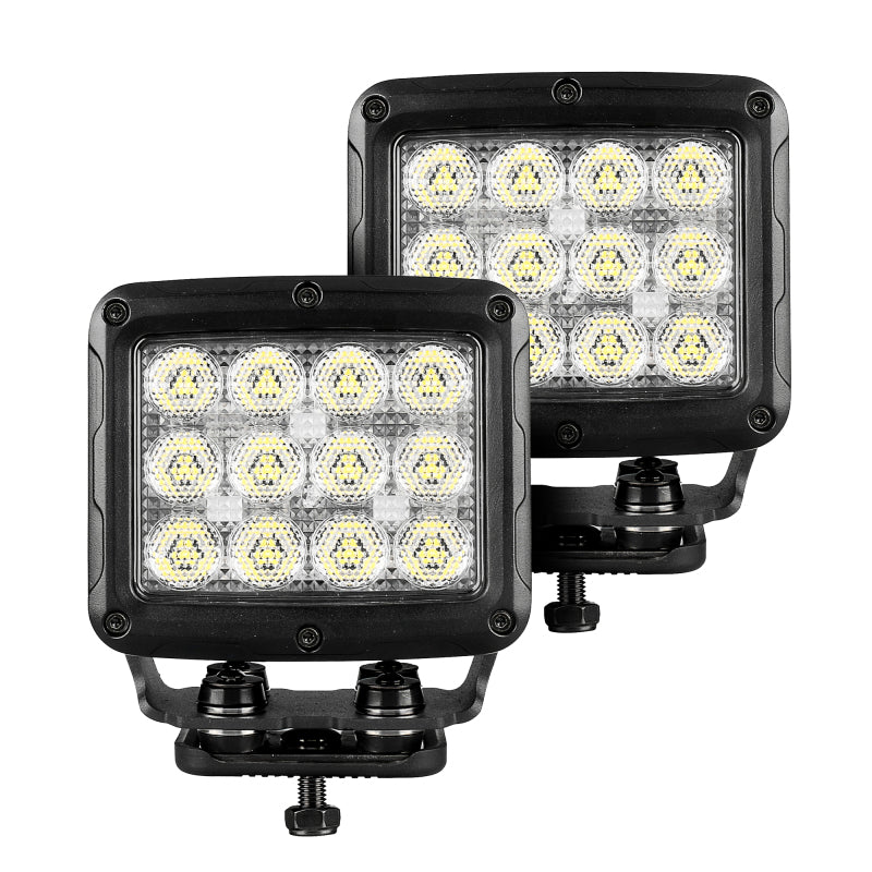 Load image into Gallery viewer, Go Rhino Xplor Bright Series Rectangle SingleLED Spot Light Kit (Surface Mount) 5in. - Blk (Pair)
