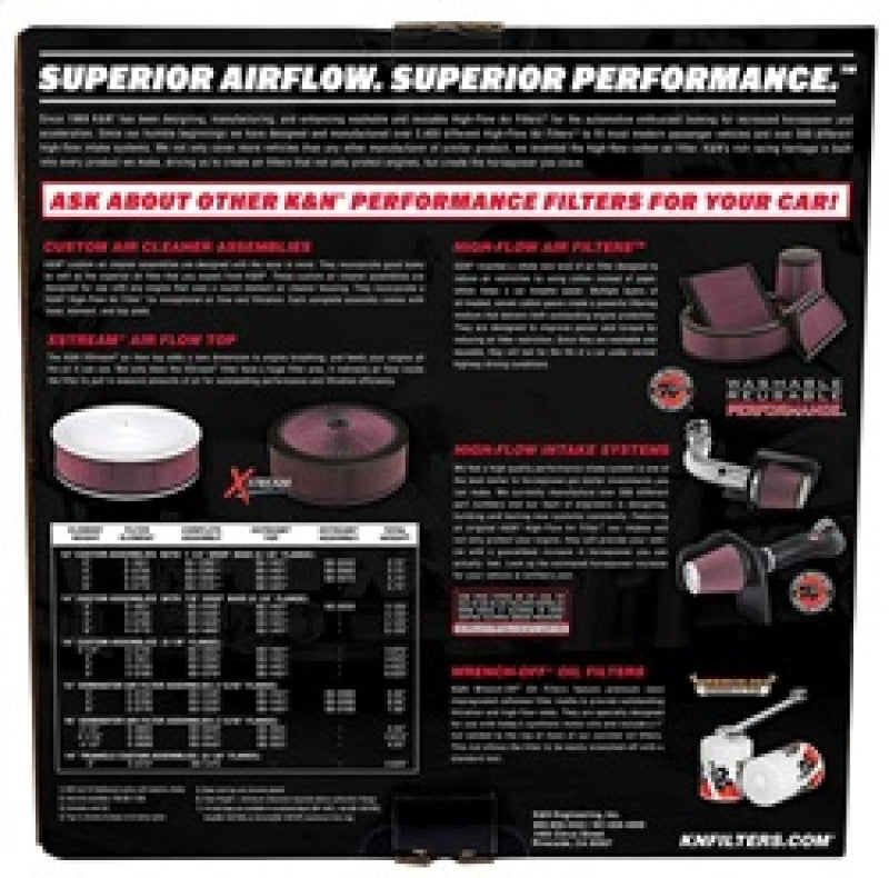 Load image into Gallery viewer, K&amp;N 14in Red Custom Air Cleaner Assembly - 5.125in ID x 14in OD x 2.75in H x 1.25in Drop Base
