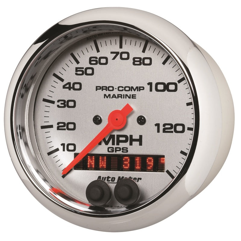 Load image into Gallery viewer, Autometer Marine Chrome 3-3/8in 140MPH GPS Speedometer Gauge
