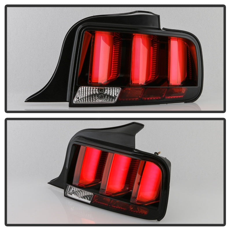 Load image into Gallery viewer, Spyder 05-09 Ford Mustang (Red Light Bar) LED Tail Lights - Black ALT-YD-FM05V3-RBLED-BK
