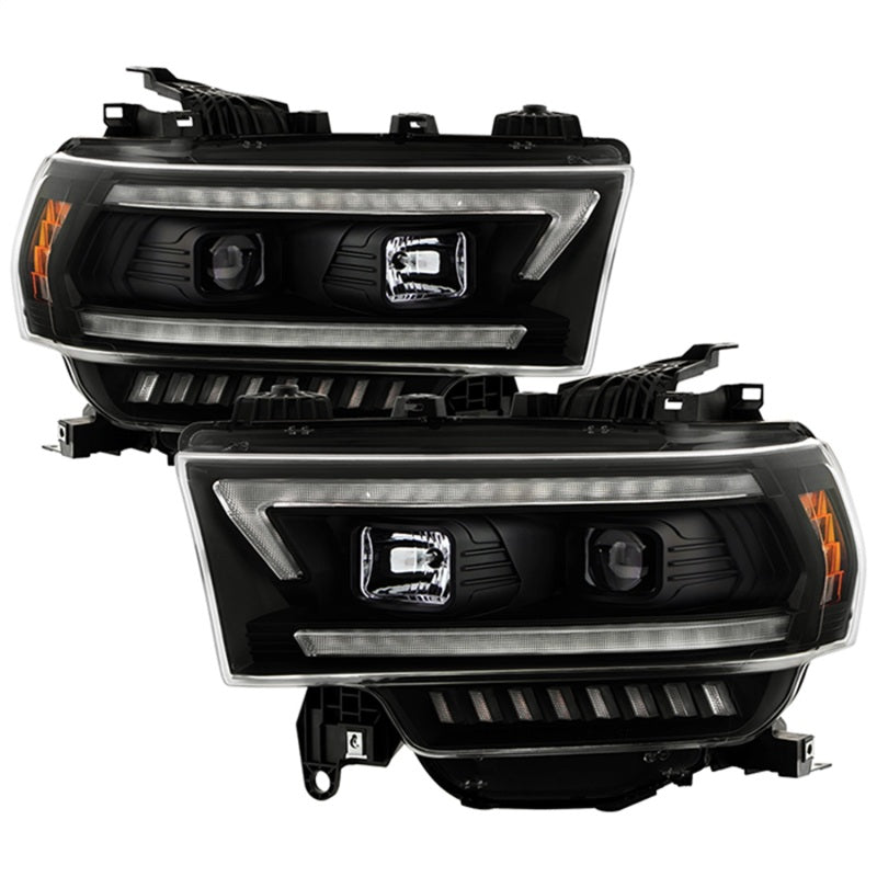 Load image into Gallery viewer, Spyder 19-22 Dodge Ram 2500 (Halogen Only) Projector Headlights - Black PRO-YD-DR19HDHALSI-SEQ-BK
