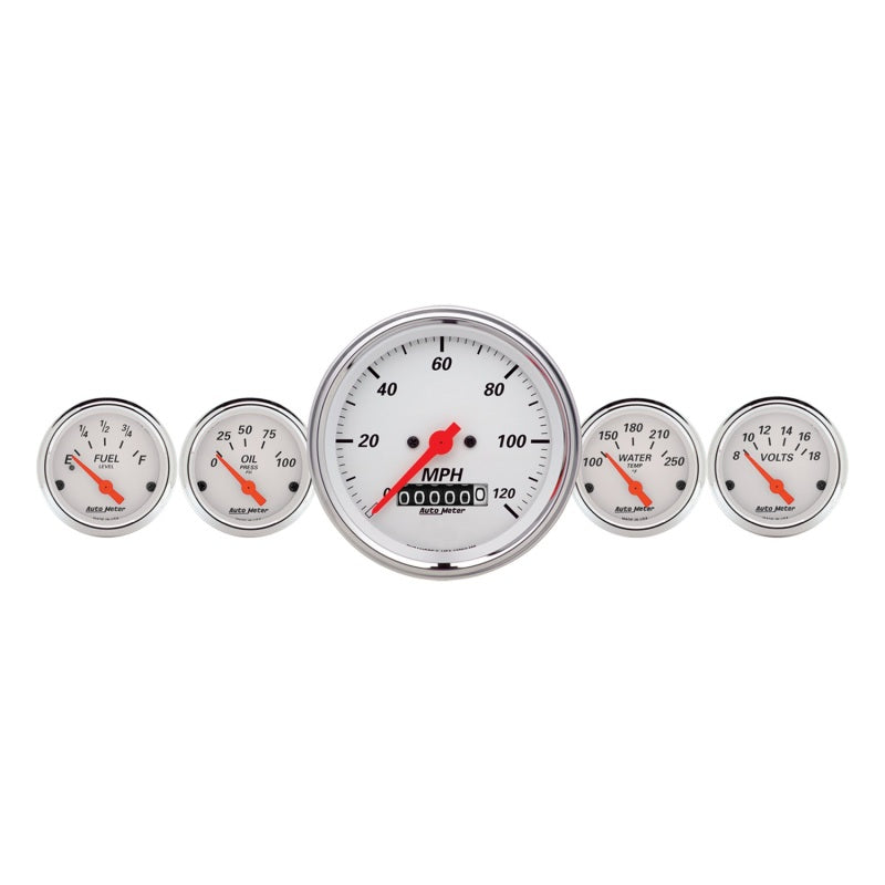 Load image into Gallery viewer, Autometer Arctic White 3-3/8in Electric Speedometer with Wheel Odometer/ 2-1/16in Oil Pressure
