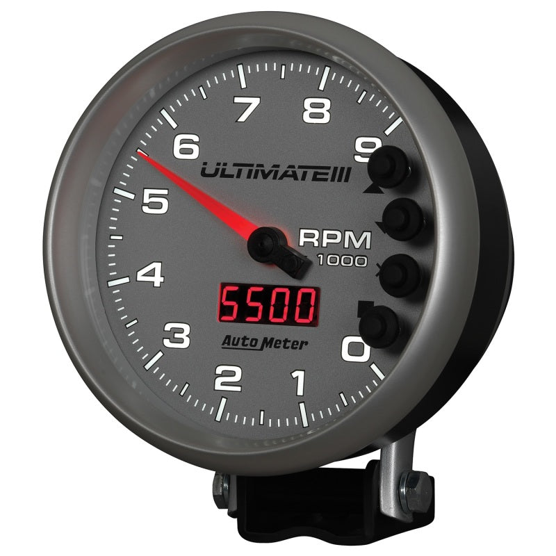 Load image into Gallery viewer, Autometer 5 inch Ultimate III Playback Tachometer 9000 RPM - Silver
