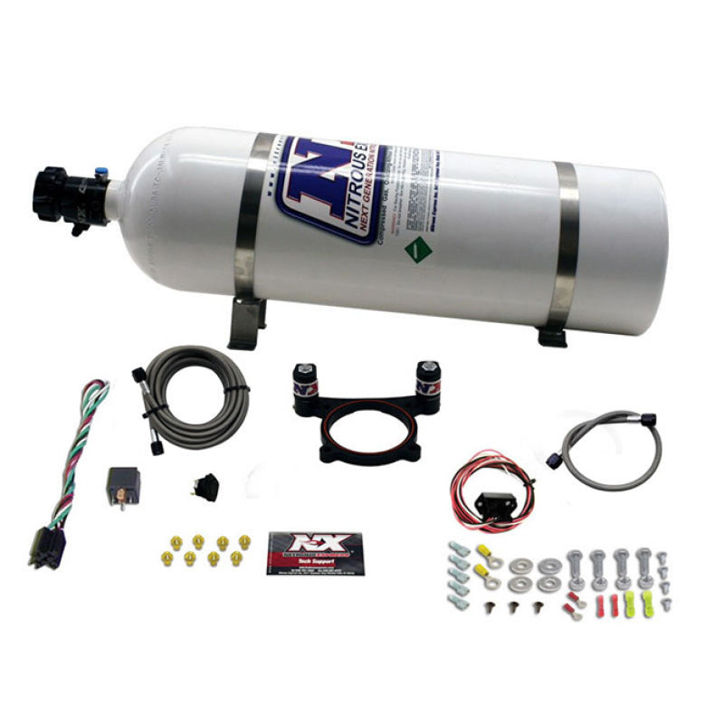 Load image into Gallery viewer, Nitrous Express 11-15 Ford Mustang GT 5.0L Coyote 4 Valve Nitrous Plate Kit (50-200HP) w/15lb Bottle
