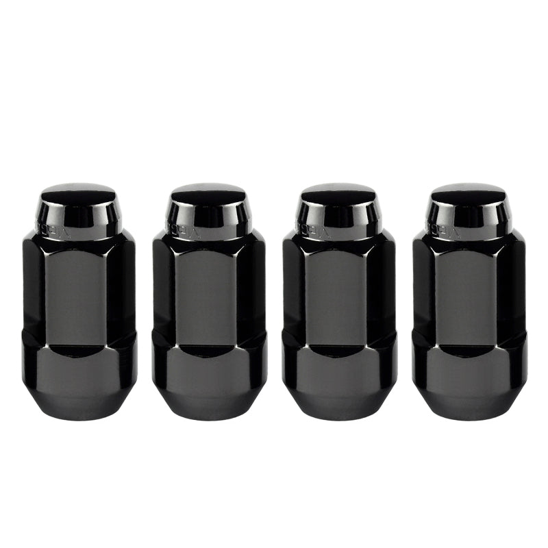 Load image into Gallery viewer, McGard Hex Lug Nut (Cone Seat Bulge Style) M14X1.5 / 22mm Hex / 1.945in. Length (4-Pack) - Black
