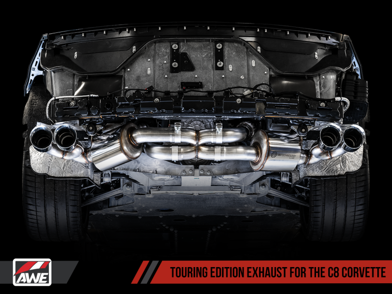 Load image into Gallery viewer, AWE Tuning 2020 Chevrolet Corvette (C8) Touring Edition Exhaust - Quad Diamond Black Tips
