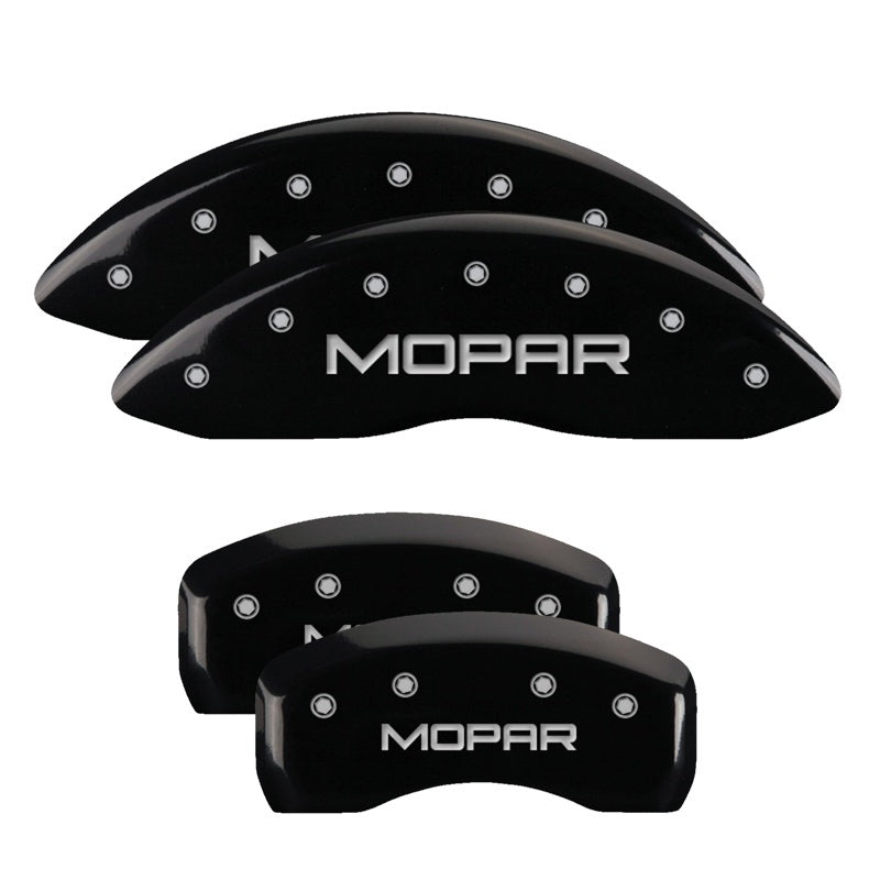 Load image into Gallery viewer, MGP 4 Caliper Covers Engraved Front &amp; Rear C5/Corvette Black finish silver ch
