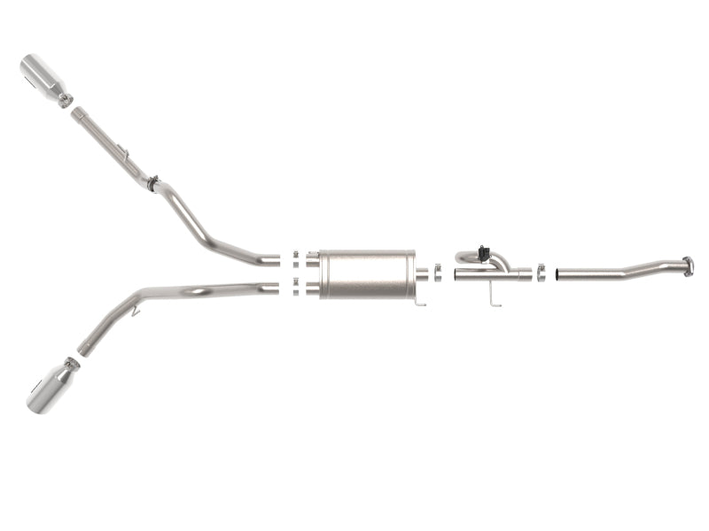 Load image into Gallery viewer, aFe Gemini XV 3in 304 SS Cat-Back Exhaust 15-20 Ford F-150 V6 2.7L/3.5 w/ Polished Tips
