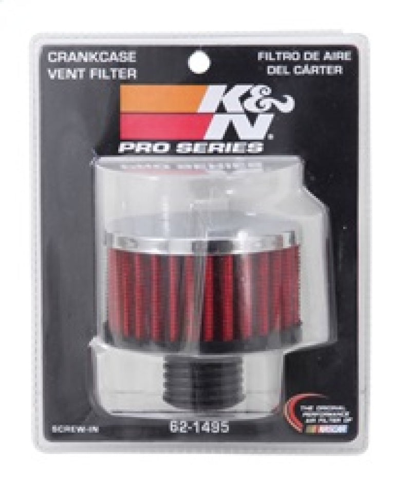 Load image into Gallery viewer, K&amp;N .5in Flange ID x 3in OD x 3.25in H Rubber Base Crankcase Vent Filter
