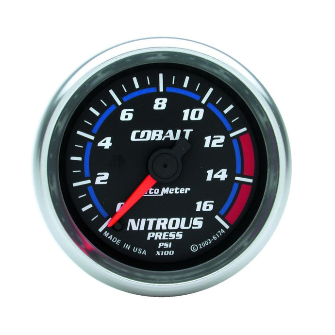 Autometer 2-1/6in Cobalt Nitrous Pressure Gauge 0-1600PSI Digital Steppe Motor