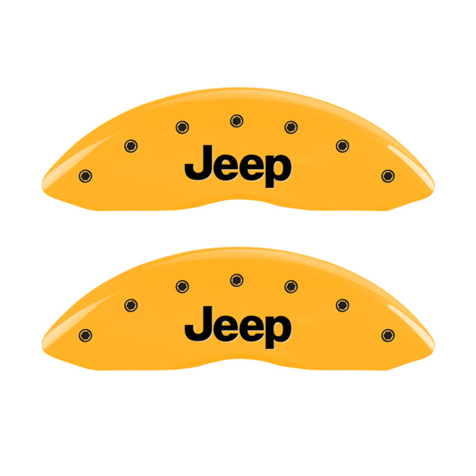 MGP 4 Caliper Covers Engraved Front & Rear Jeep Yellow Finish Black Char 1999 Jeep Grand Cherokee