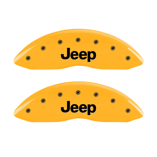 MGP 4 Caliper Covers Engraved Front & Rear Srt Yellow Finish Black Char 2006 Jeep Commander