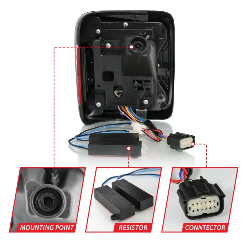 Load image into Gallery viewer, ANZO 18-19 Jeep Wrangler JL LED Taillights Black
