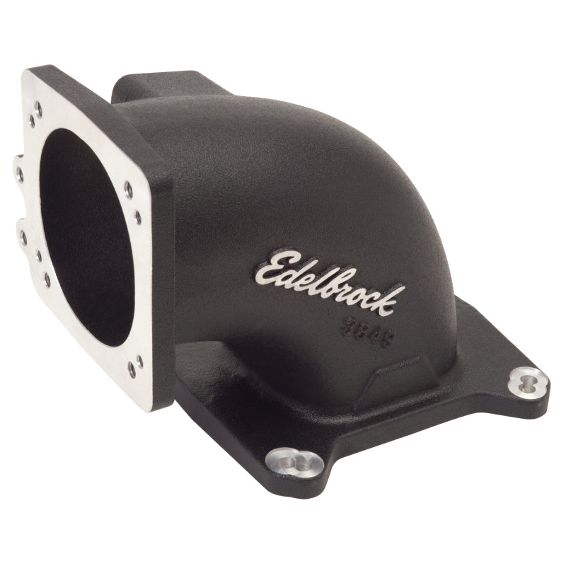 Load image into Gallery viewer, Edelbrock High Flow Intake Elbow 95mm Throttle Body to Square-Bore Flange Black Finish
