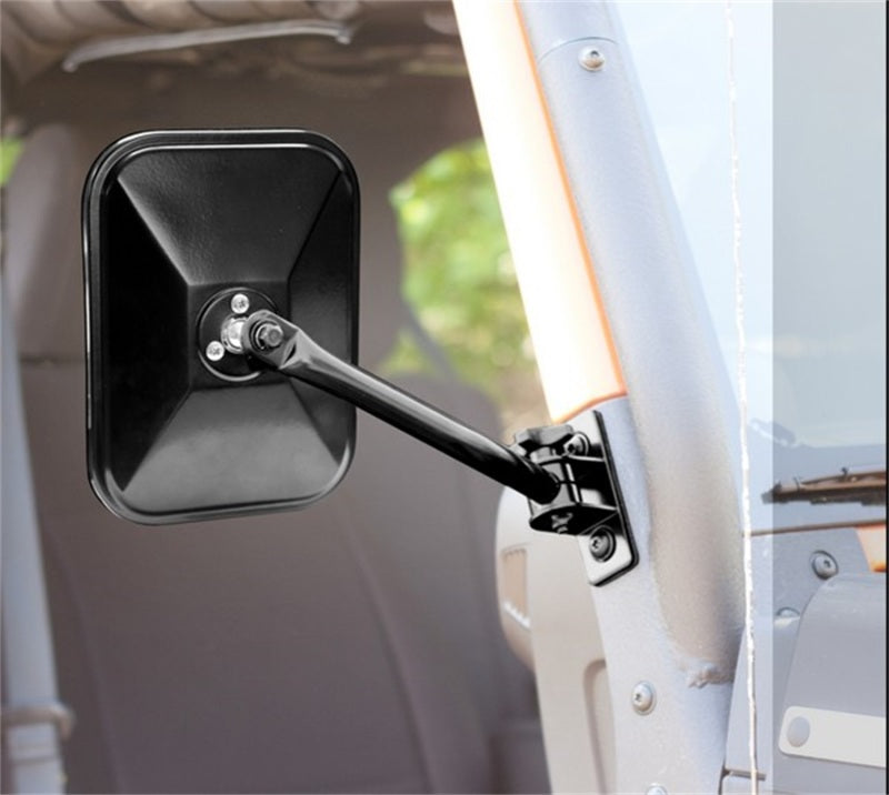Load image into Gallery viewer, Rugged Ridge 97-18 Jeep Wrangler Black Rectangular Quick Release Mirror
