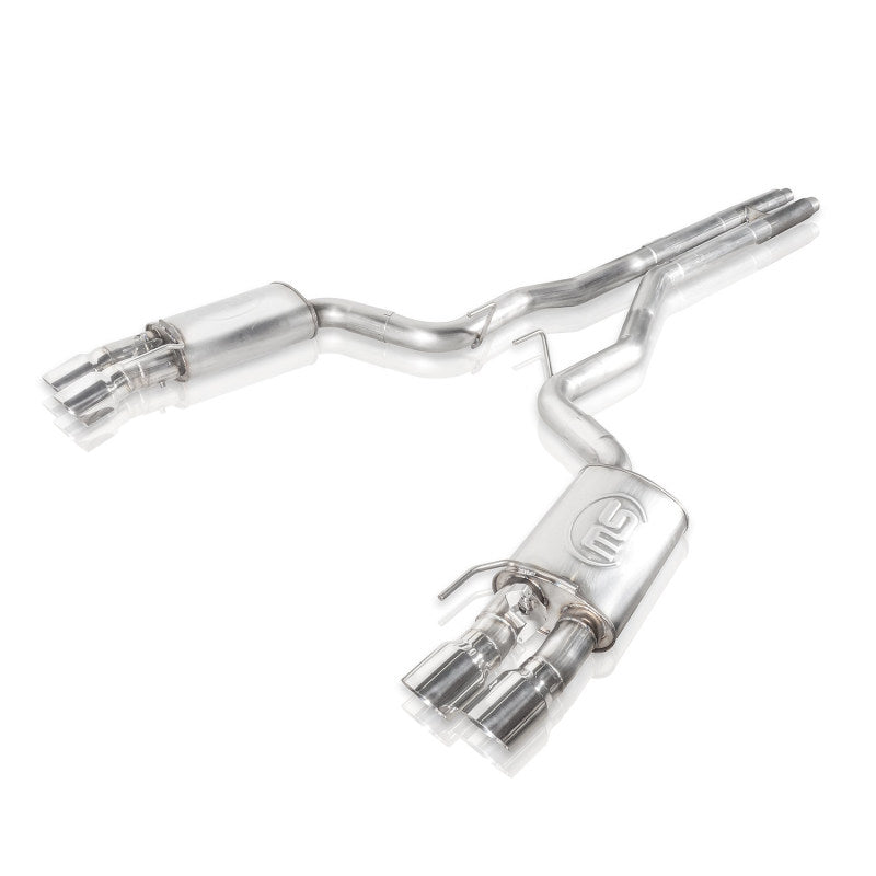 Load image into Gallery viewer, Stainless Works 2018+ Ford Mustang GT 3in Redline Series Catback H-Pipe w/Active Valves &amp; Quad Tips

