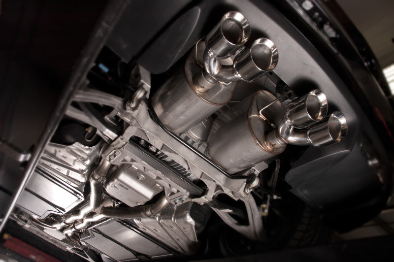 Load image into Gallery viewer, Stainless Works 2009-13 C6 Corvette Axleback 2-1/2in Dual Chambered Turbo Mufflers Quad 4in Tips
