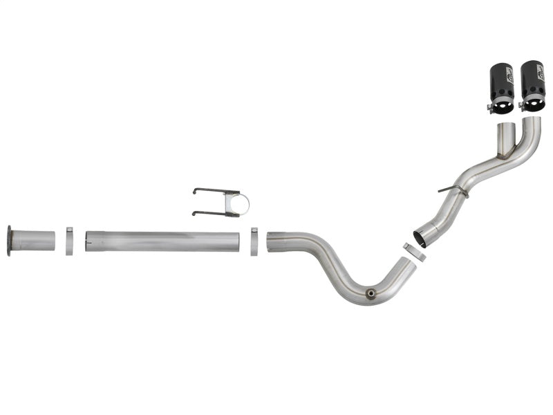 Load image into Gallery viewer, aFe Rebel XD 4in SS DPF-Back Exhaust 17-18 Ford Diesel Trucks V8-6.7L (td) w/ Dual Black Tips
