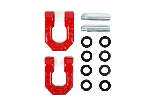 DV8 Offroad Elite Series D-Ring Shackles - Pair (Red)