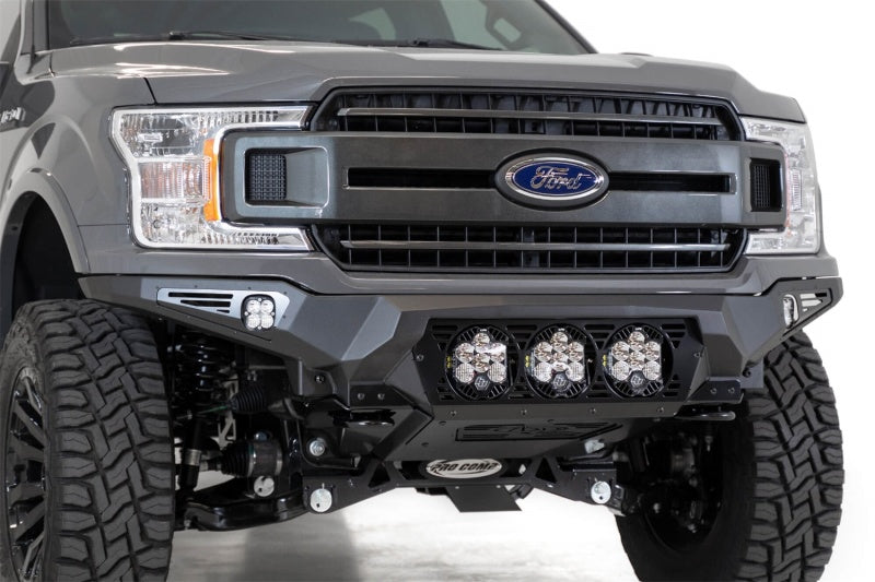 Load image into Gallery viewer, Addictive Desert Designs 18-20 Ford F-150 Bomber Front Bumper w/ 3 Baja Designs LP6 Mounts
