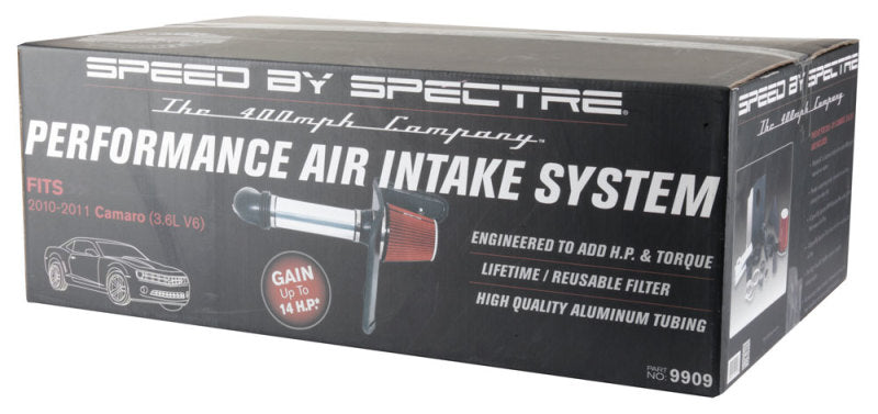 Load image into Gallery viewer, Spectre 10-11 Chevy Camaro V6-3.6L F/I Air Intake Kit - Clear Anodized w/Red Filter
