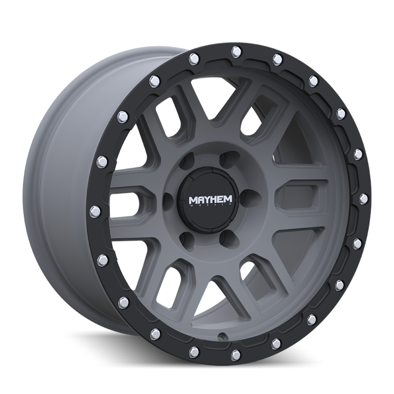 Load image into Gallery viewer, Mayhem 8304 Delta 17x9 / 6x139.7 BP / 0mm Offset / 106mm Hub Matte Gunmetal w/ Matte Black Lip Wheel

