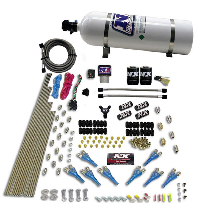 Load image into Gallery viewer, Nitrous Express Pro-Shk/Gas (200-600HP) 2 Fuel 1 Supershark Solenoid Nitrous Kit w/15lb Bottle
