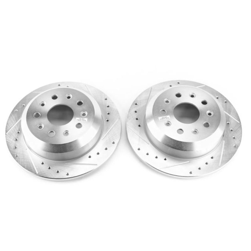 Load image into Gallery viewer, Power Stop 2018 Jeep Wrangler Rear Evolution Drilled &amp; Slotted Rotors - Pair
