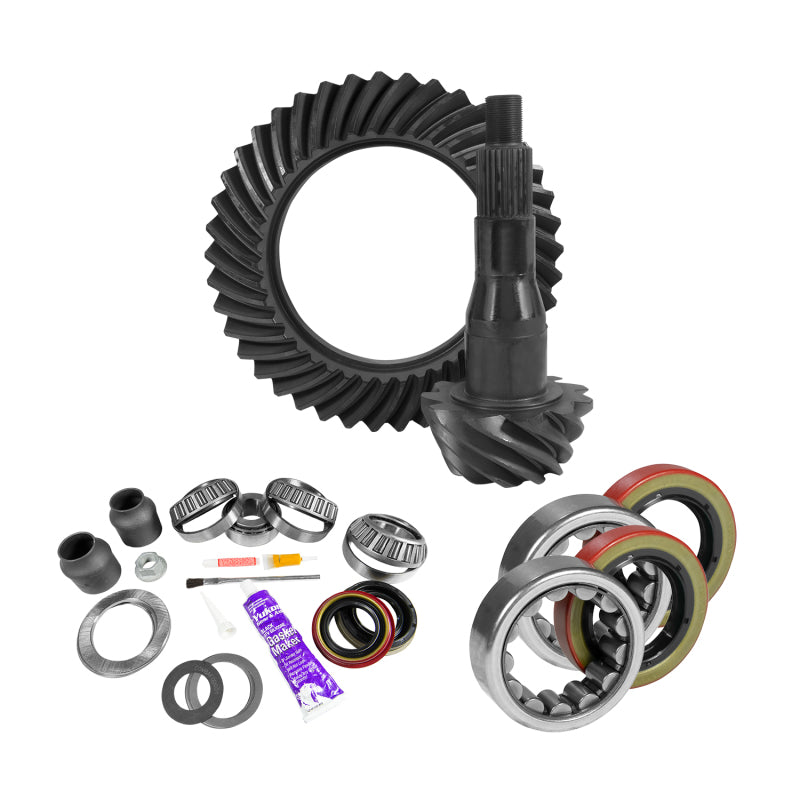 Load image into Gallery viewer, Yukon Gear 9.75in Ford 3.55 Rear Ring &amp; Pinion Install Kit 2.53in OD Axle Bearings and Seal
