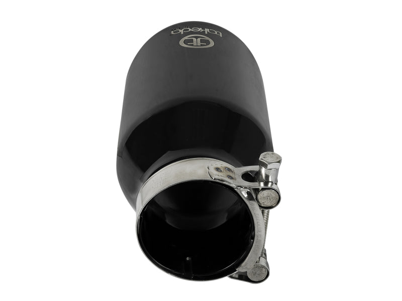 Load image into Gallery viewer, aFe Takeda 304 Stainless Steel Clamp-On Exhaust Tip 2.5in.Inlet / 4in Outlet - Black
