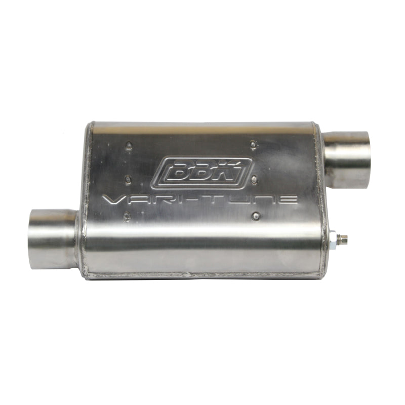 Load image into Gallery viewer, BBK VariTune Adjustable Performance Muffler 3.0 in. Offset/Offset Stainless Steel
