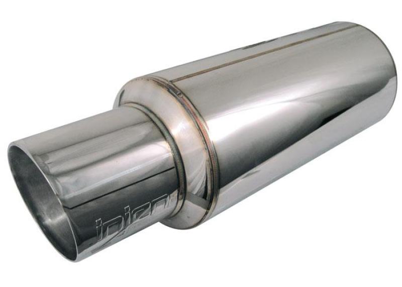 Load image into Gallery viewer, Injen 2 3/8 Universal Muffler w/Stainless Steel resonated rolled tip (Injen embossed logo)
