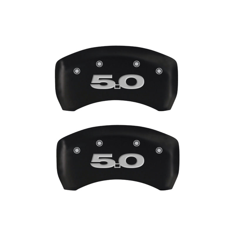 Load image into Gallery viewer, MGP Rear set 2 Caliper Covers Engraved Rear 50 Red finish silver ch
