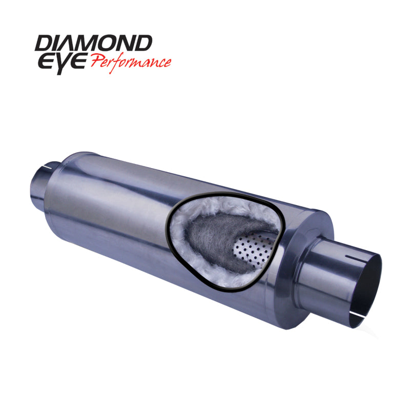 Load image into Gallery viewer, Diamond Eye MFLR 4inID SGL IN/SGL OUT 7inDIA X 24in BODY 30in LENGTH PERF SLOTTED ENDS 409 SS
