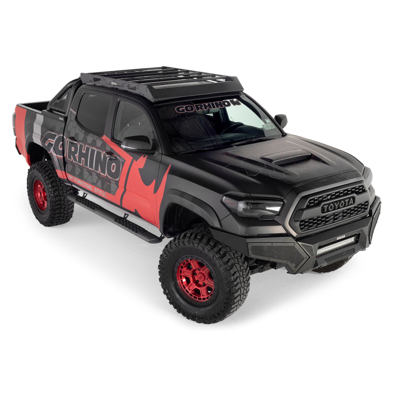 Load image into Gallery viewer, Go Rhino 16-23 Toyota Tacoma DC Ceros Low Profile Roof Rack - Tex. Blk

