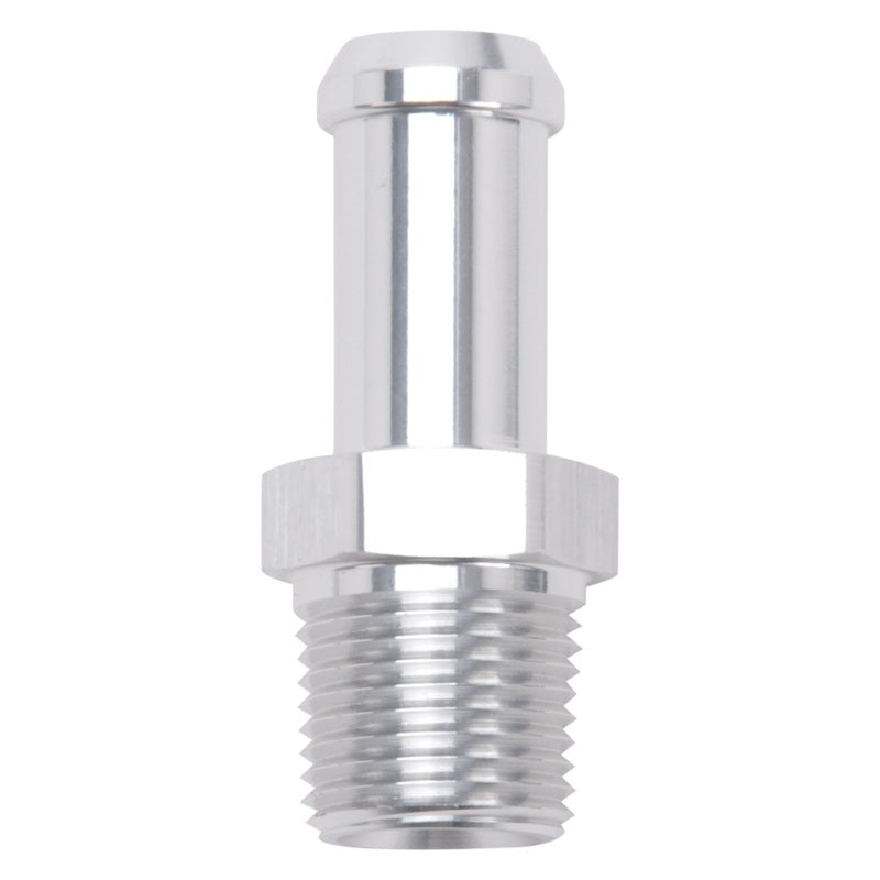 Load image into Gallery viewer, Edelbrock Hose End Straight 3/8In NPT to 1/2In Barb Clear Anodize
