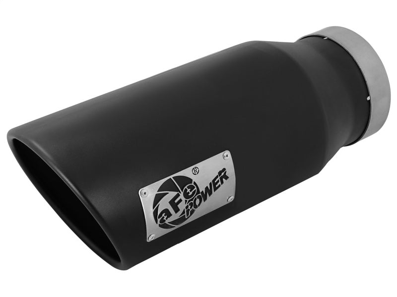 Load image into Gallery viewer, aFe Diesel Exhaust Tip Bolt On Black 4in Inlet x 6in Outlet x 15in - Left
