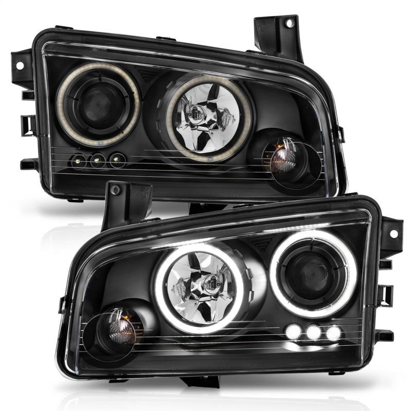 Load image into Gallery viewer, ANZO 2006-2010 Dodge Charger Projector Headlights w/ Halo Chrome (CCFL)
