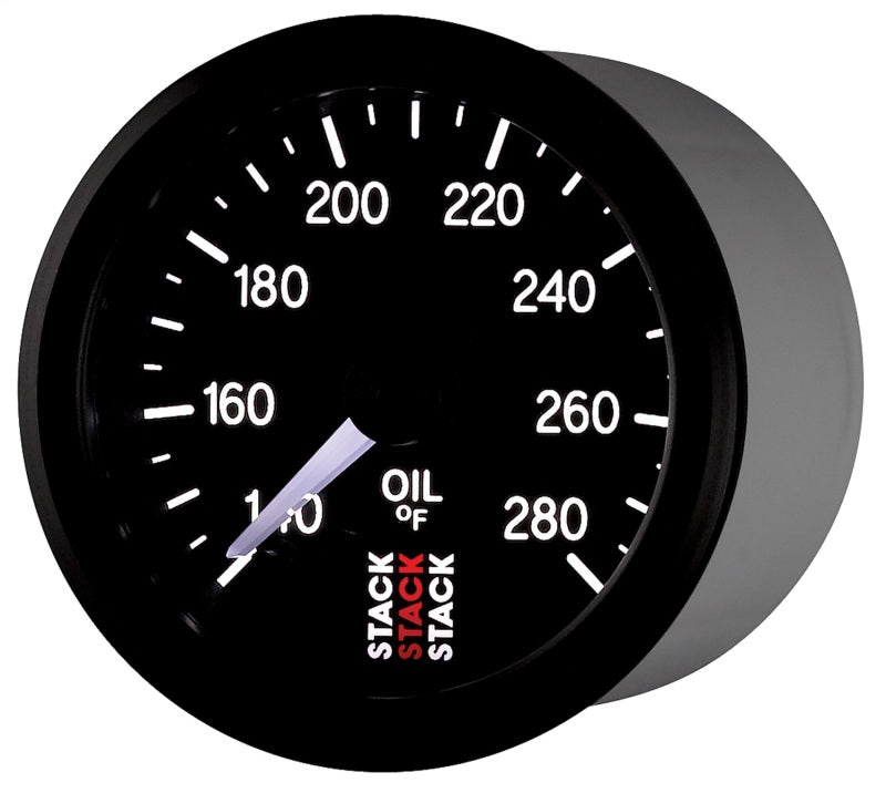 Load image into Gallery viewer, Autometer Stack 52mm 140-280 Deg F 1/8in NPTF Male Pro Stepper Motor Oil Temp Gauge - Black
