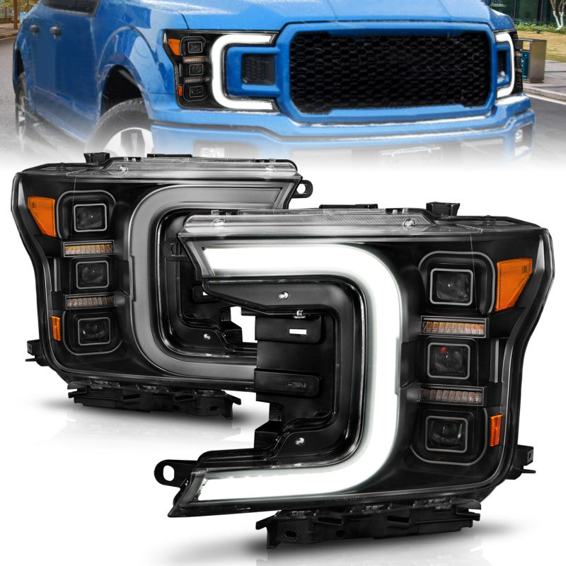 Load image into Gallery viewer, Anzo 18-20 Ford F-150 Full Led Projector Light Bar Headlights Black Amber
