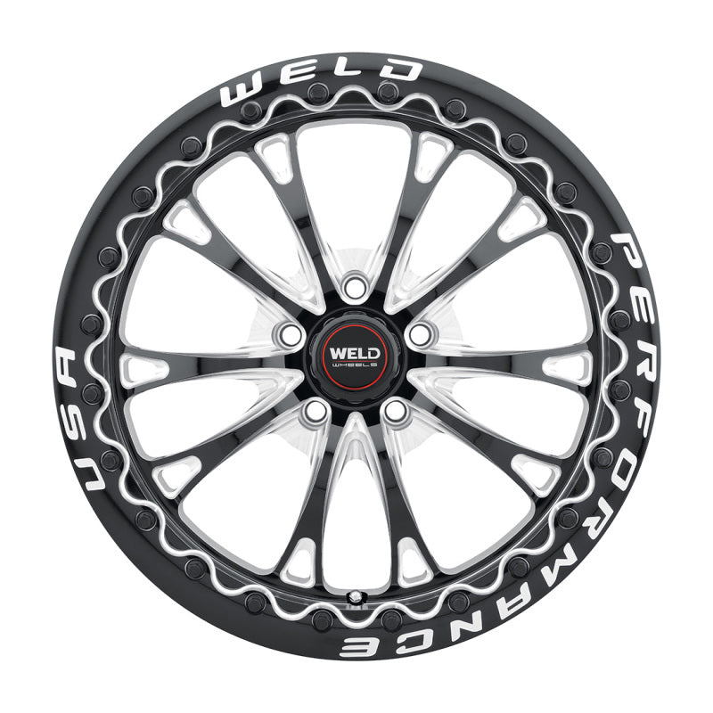 Load image into Gallery viewer, Weld S908 18X10 Belmont Drag Beadlock 5X112 ET40 BS7.1 Gloss Black MIL Dia 78.1
