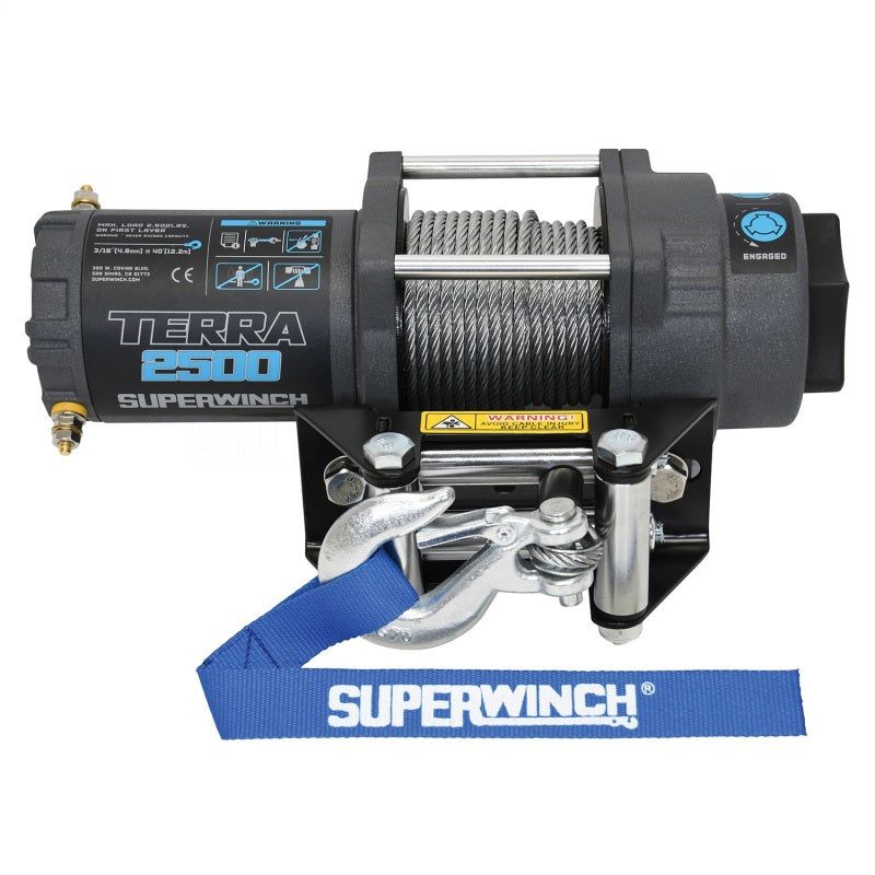 Load image into Gallery viewer, Superwinch 2500 LBS 12V DC 3/16in x 40ft Steel Rope Terra 2500 Winch - Gray Wrinkle
