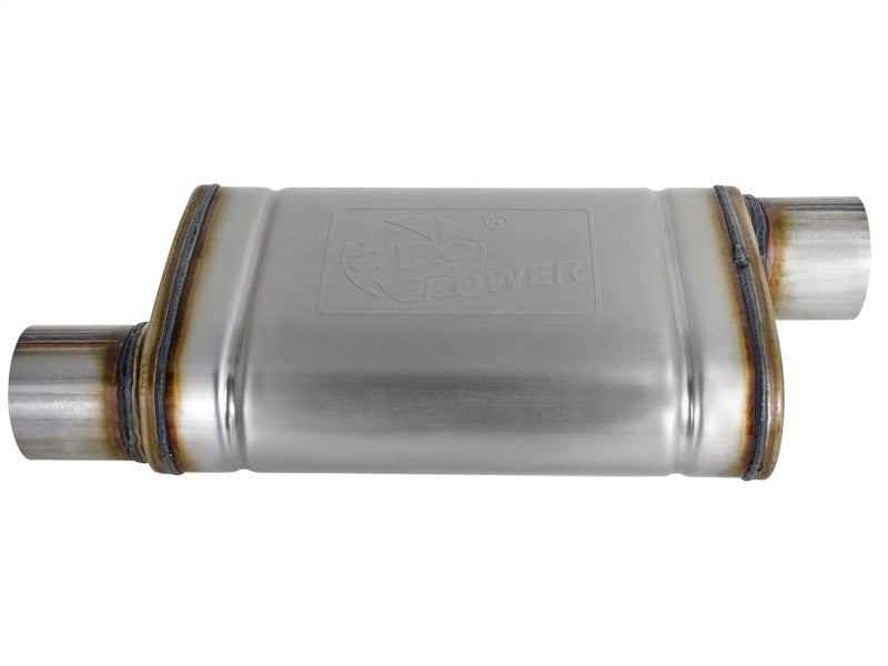 Load image into Gallery viewer, aFe MACH Force-Xp 409 SS Muffler 3in ID Offset/Offset x 4in H x 9in W x 14in L - Oval Body
